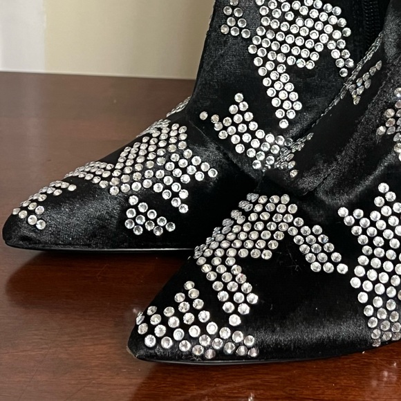 Betsey Johnson Naomy Rhinestone Houndstooth pink block heelTall Boots 6 NWOT - Picture 10 of 16